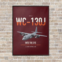 Thumbnail for WC-130J Hurricane Hunter vertical canvas print - framed - dark red background