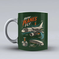 Thumbnail for 616 - How Planes Fly V2 - Mug design on dark green signal