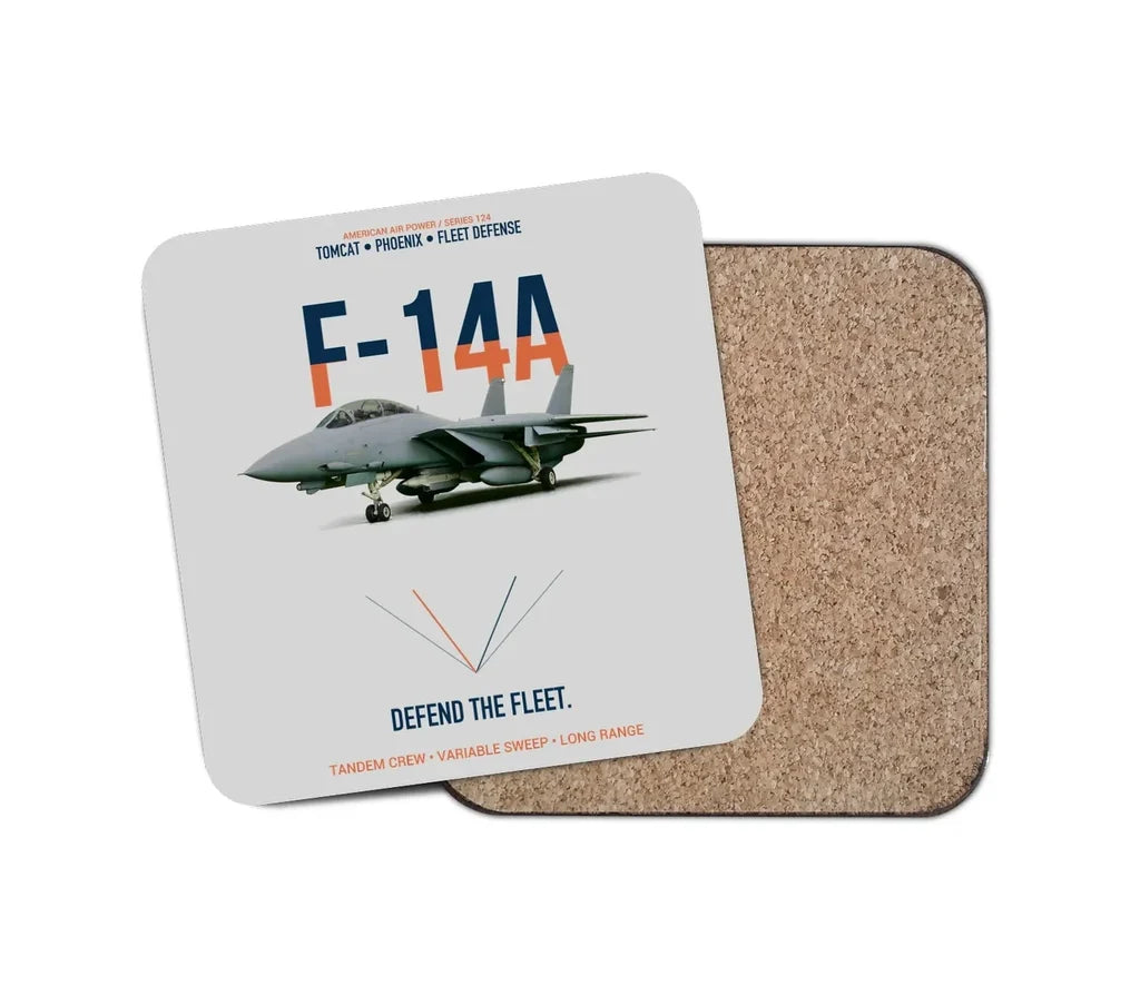 F-14A Tomcat Defend The Fleet design on light gray 1 piece coaster