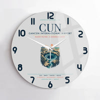 Thumbnail for Cancún International Airport (CUN) design on light gray no frame wall clock