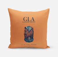 Thumbnail for Glasgow Airport (GLA) design on orange pillow