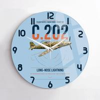 Thumbnail for Macchi C.202 Folgore design on light blue no frame wall clock