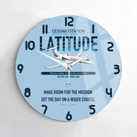 Thumbnail for Cessna Citation Latitude design on light blue no frame wall clock
