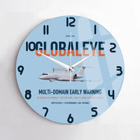 Thumbnail for Saab GlobalEye design on light blue no frame wall clock