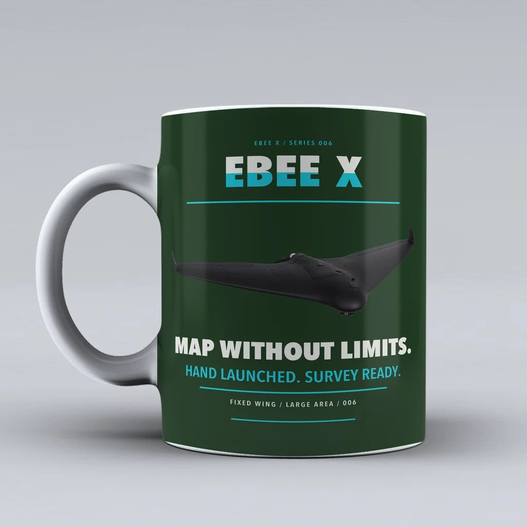 eBee X Mug design on dark green ageagle