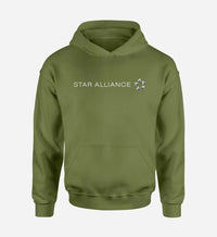 Thumbnail for Star Alliance Airlines logo on green army single side hoodie