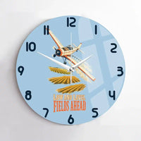Thumbnail for Low And Level Fields Ahead design on light blue no frame wall clock
