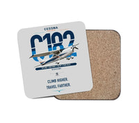 Thumbnail for Cessna 182 Skylane design on light gray 1 piece coaster