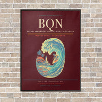Thumbnail for Rafael Hernández Airport BQN — Aguadilla vertical canvas print - framed - dark red background