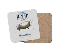 Thumbnail for Piasecki H-21C Shawnee design on light gray 1 piece coaster