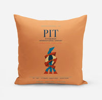 Thumbnail for Pittsburgh International Airport (PIT) design on orange pillow
