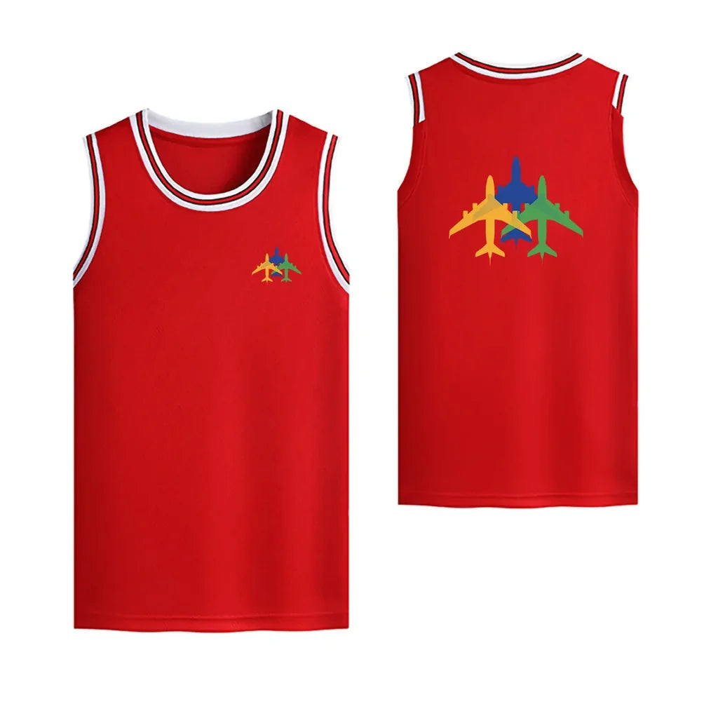 Customisable Colourful 3 Airplanes Basketball Print - view 6