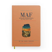 Thumbnail for Midland International Air and Space Port (MAF) design on orange notebook