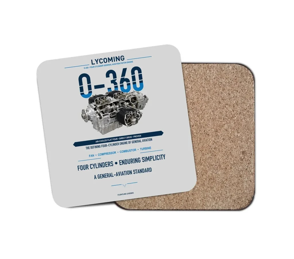 O-360 design on light gray 1 piece coaster