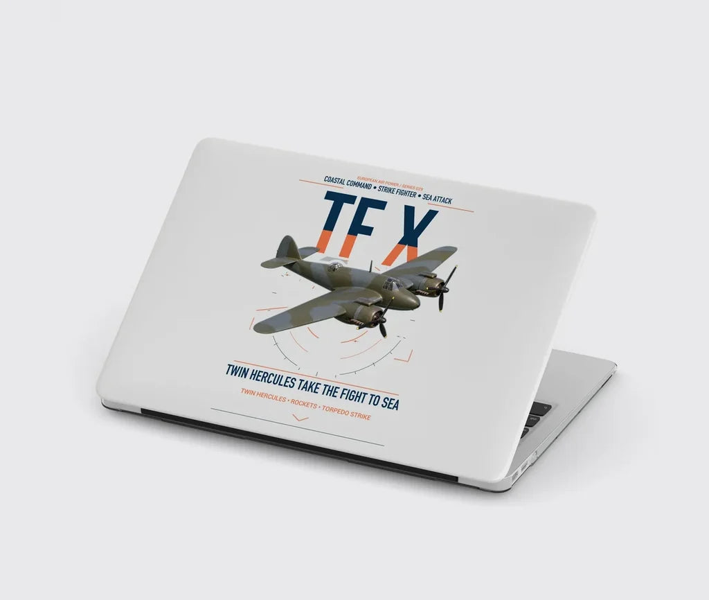 Bristol Beaufighter TF X design on light gray MacBook case