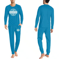 Thumbnail for %100 Original Aviator men pajamas - Light Blue