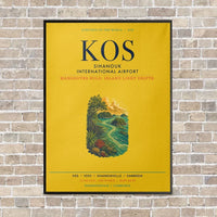 Thumbnail for Sihanouk International Airport KOS vertical canvas print - framed - yellow background