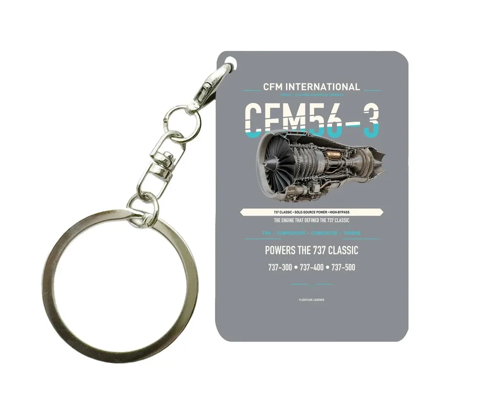 CFM56-3 Key Chain design on gray key chain