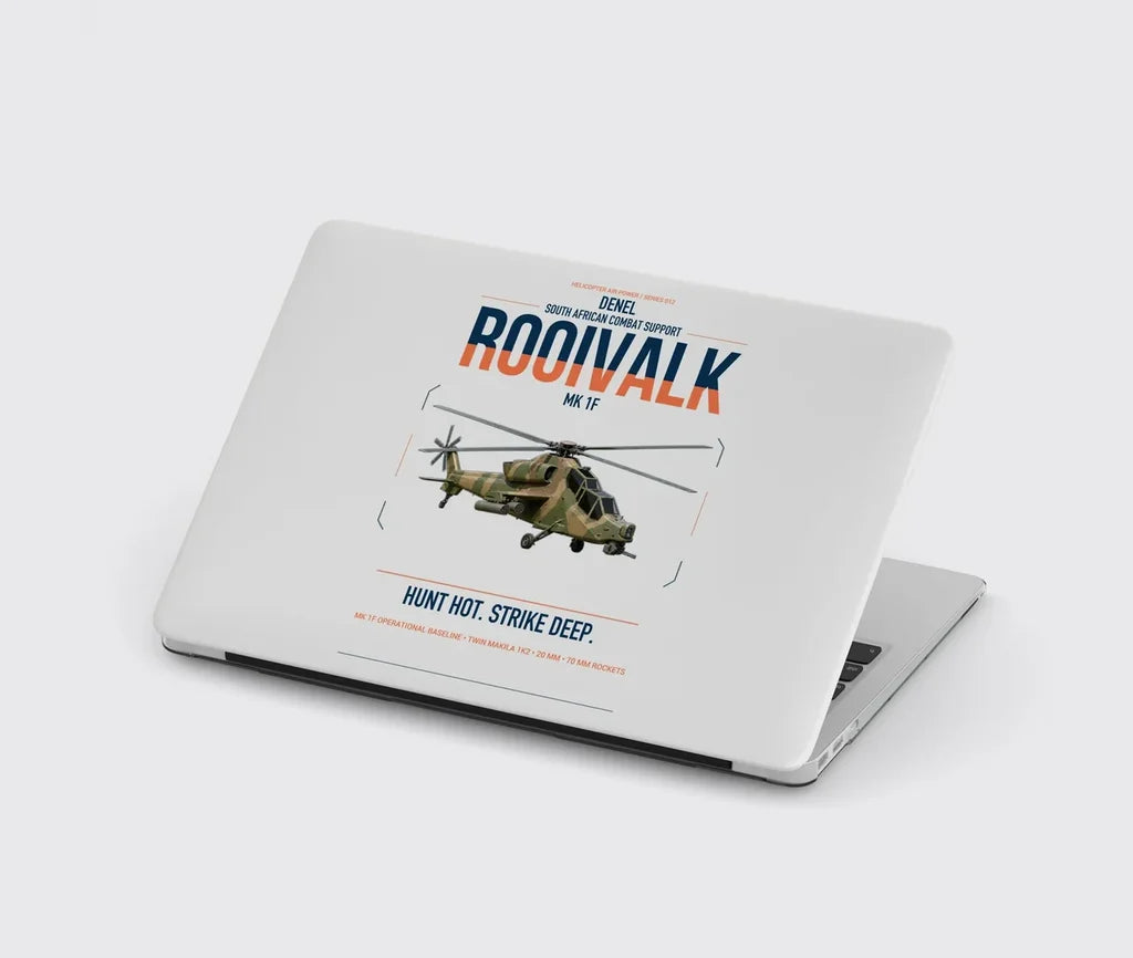 Denel Rooivalk Mk 1F design on light gray MacBook case