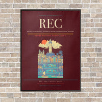 Thumbnail for Recife Guararapes - Gilberto Freyre International Airport REC vertical canvas print - framed - dark red background