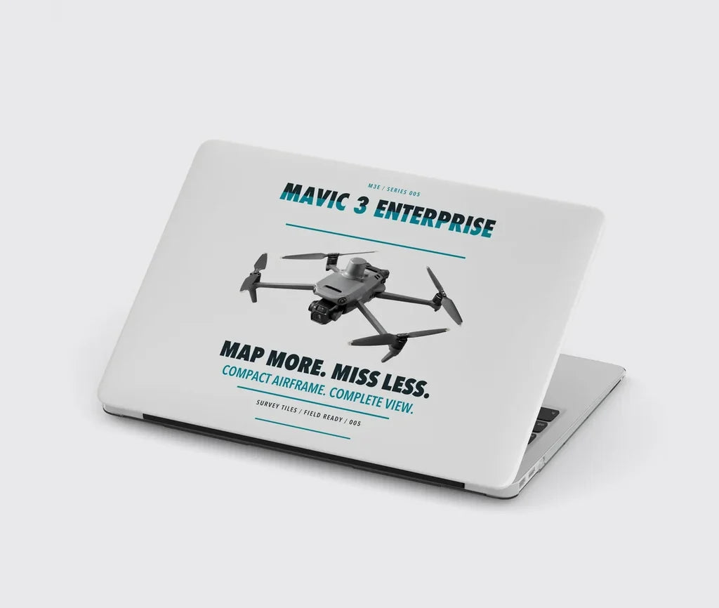 DJI Mavic 3 Enterprise design on light gray MacBook case