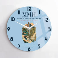 Thumbnail for Mammoth Yosemite Airport (MMH) design on light blue no frame wall clock