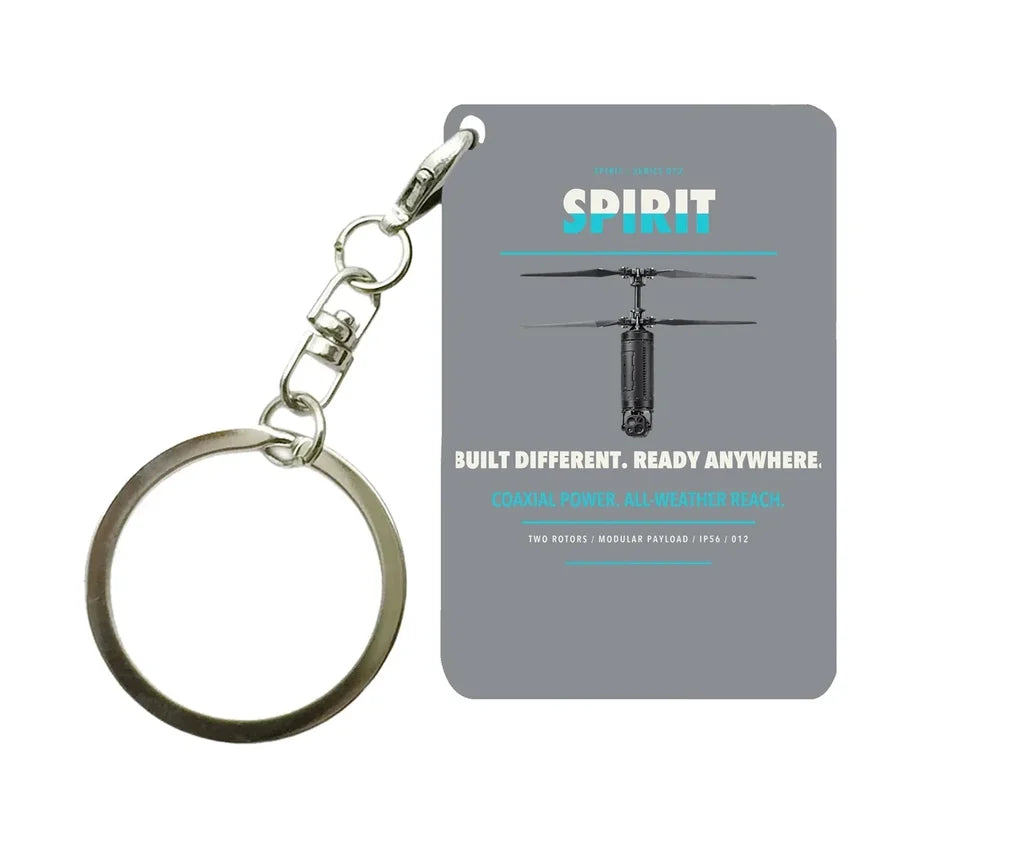 Ascent AeroSystems Spirit Key Chain design on gray key chain