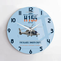 Thumbnail for Airbus H155 EC155 B1 design on light blue no frame wall clock