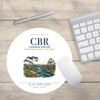 Thumbnail for Canberra Airport (CBR) design on white round mouse pad