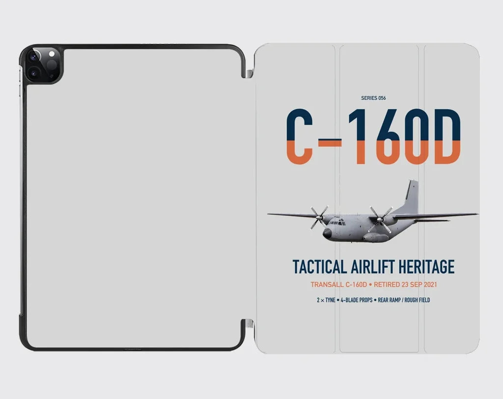 Transall C-160D design on light gray ipad tablet case