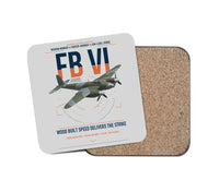 Thumbnail for de Havilland Mosquito FB VI design on light gray 1 piece coaster