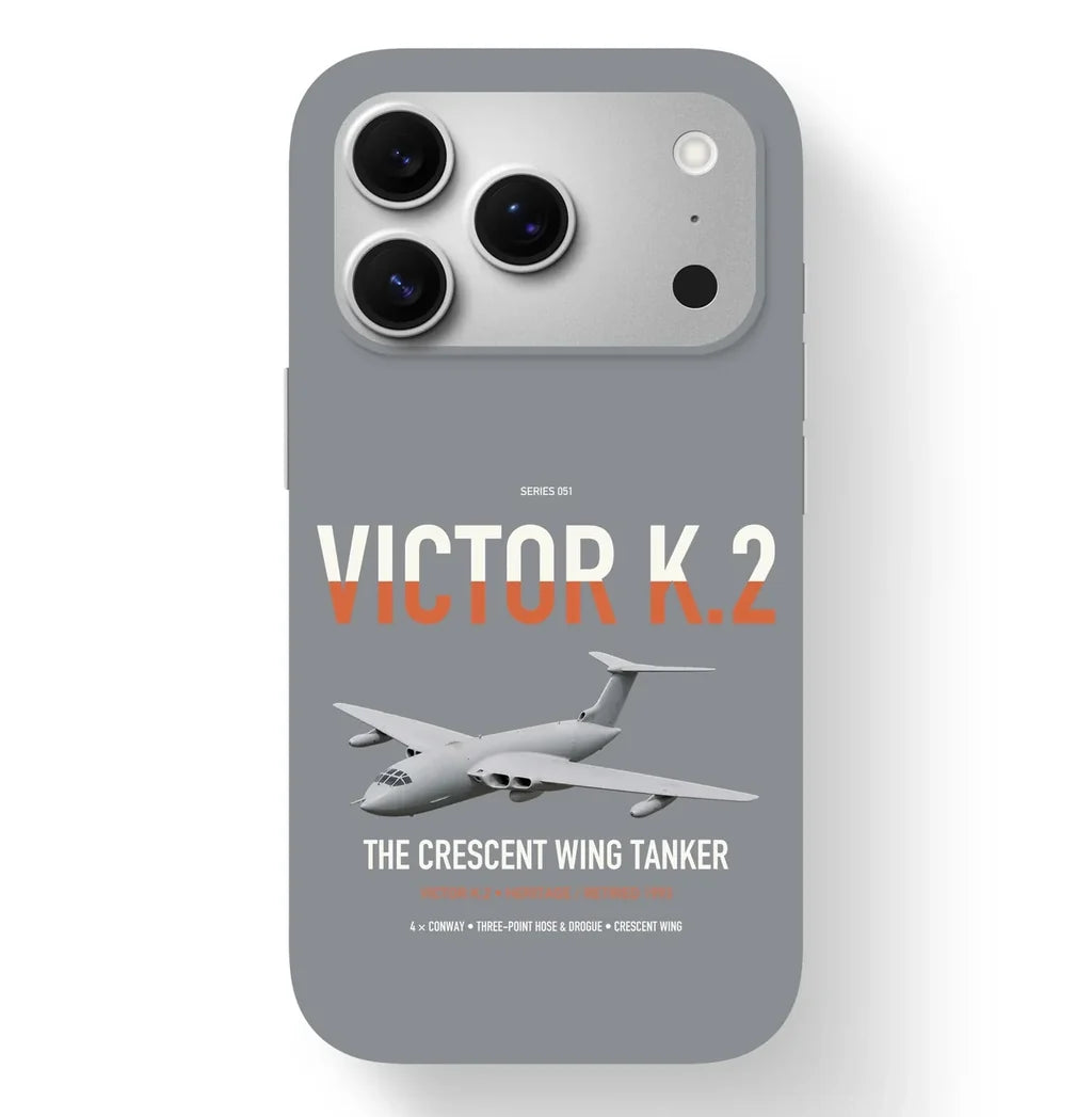 Handley Page Victor K.2 design on gray magsafe iphone case, for iPhone 17 Pro