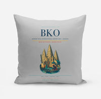 Thumbnail for Modibo Keita International Airport (BKO) design on light gray pillow