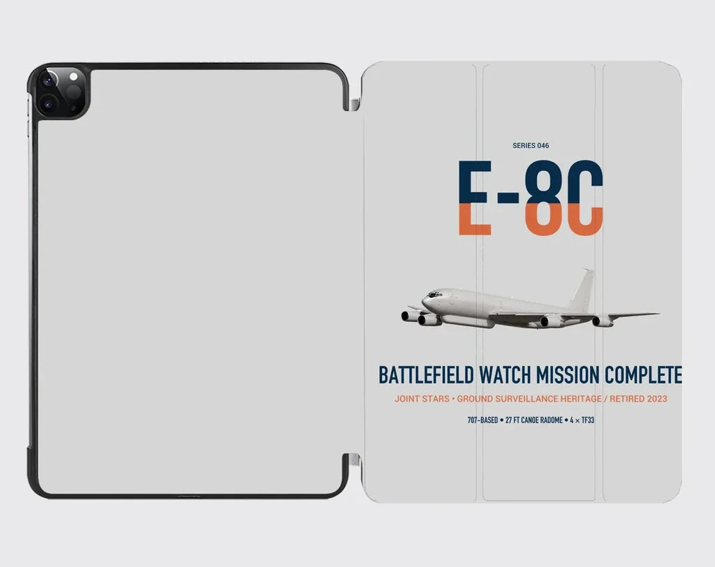 E-8C Joint STARS design on light gray ipad tablet case