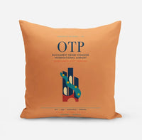 Thumbnail for Bucharest Henri Coandă International Airport (OTP) design on orange pillow