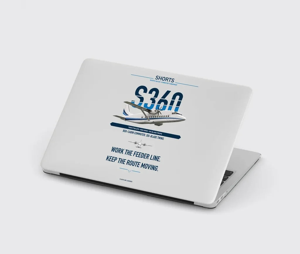 Shorts 360-300 design on light gray MacBook case
