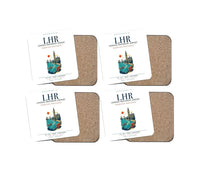 Thumbnail for London Heathrow Airport (LHR) design on white 4 pieces set coaster