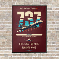 Thumbnail for Boeing 737 MAX 10 vertical canvas print - framed - dark red background