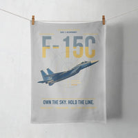 Thumbnail for F-15C Eagle design on light gray towel