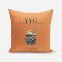 Thumbnail for YYC Calgary International Airport (YYC) design on orange pillow