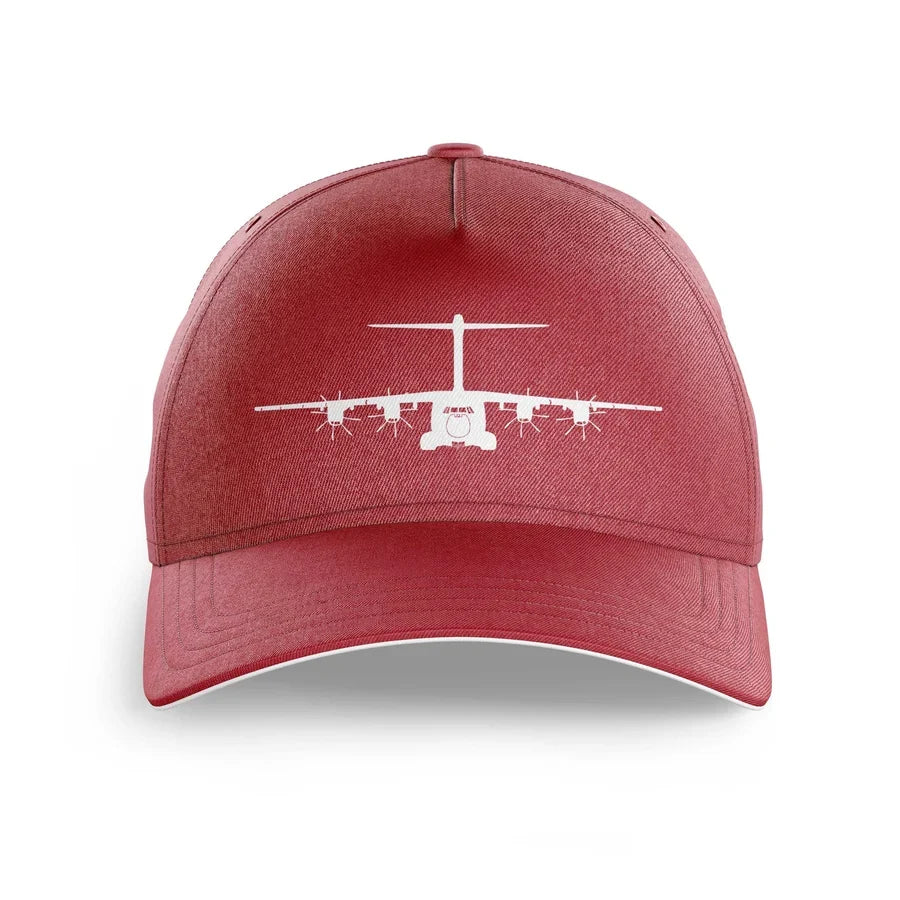 Airbus A400M Silhouette printed hat - dark red