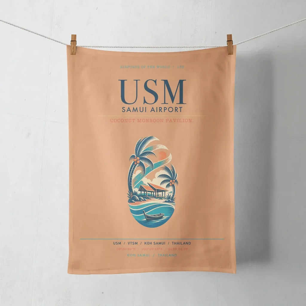 Samui Airport Koh Samui (USM) design on orange towel