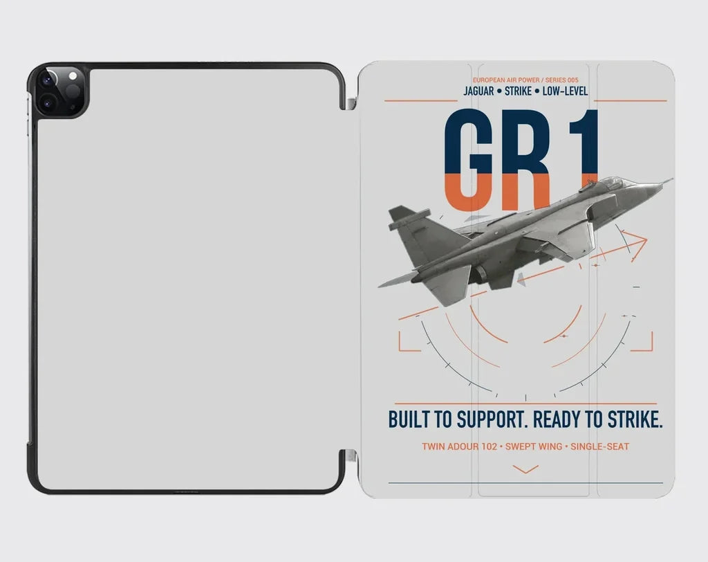 SEPECAT Jaguar GR1 design on light gray ipad tablet case