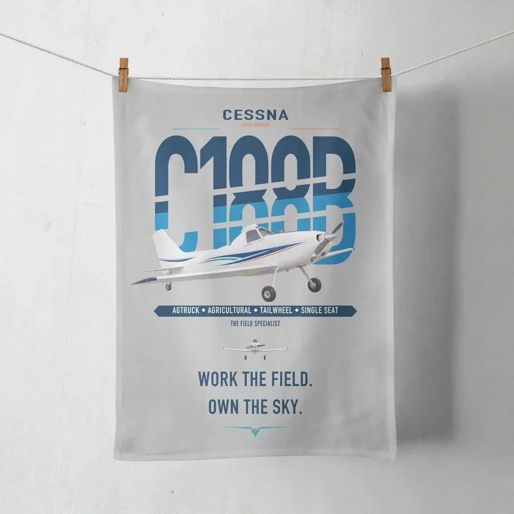 Cessna A188B AgTruck design on light gray towel