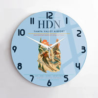 Thumbnail for Yampa Valley Airport (HDN) design on light blue no frame wall clock