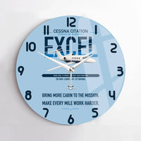 Thumbnail for Cessna Citation Excel design on light blue no frame wall clock