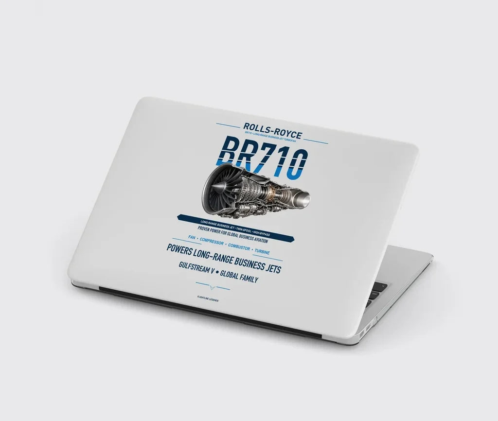 BR710 design on light gray MacBook case