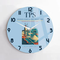 Thumbnail for Vincenzo Florio Airport Trapani-Birgi (TPS) design on light blue no frame wall clock