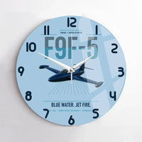 Thumbnail for F9F-5 Panther design on light blue no frame wall clock