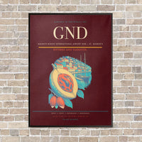 Thumbnail for Maurice Bishop International Airport GND — St. George's vertical canvas print - framed - dark red background